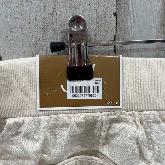 NWT JM Collection Beige 100% Linen Wide Leg Flowy Pants Vacation Beach - Picture 4 of 8